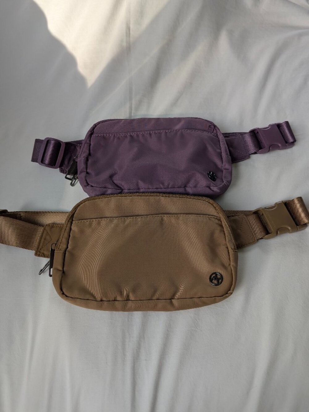 Pander Crossbody/Belt Bag in Purple and Camel